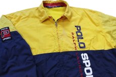 画像3: 90s POLO SPORT ポロ スポーツ ラルフローレン チンスト付き ツートン ナイロンジャケット 紺×黄 L (3)
