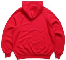 画像2: 90s USA製 Leeリー RED BARONS ベースボール ひび割れプリント スウェットパーカー 濃赤 XL★フーディー (2)