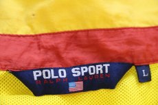 画像5: 90s POLO SPORT ポロ スポーツ ラルフローレン チンスト付き ツートン ナイロンジャケット 紺×黄 L (5)