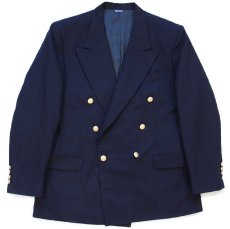 画像1: 90s USA製 GAPギャップ ダブルブレスト ウーステッド ウール テーラードジャケット 紺ブレ 42★ブレザー (1)