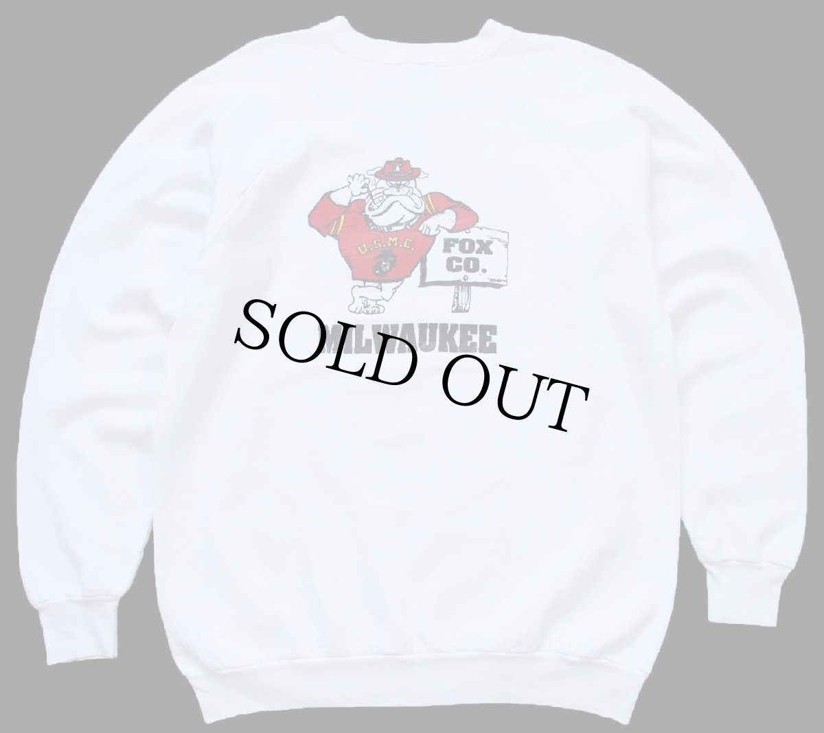 画像2: 90s OPERATION DESERT STORM USMC ブルドッグ マスコット 両面プリント スウェット 白 (2)