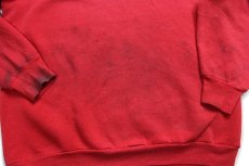 画像5: 80s USA製 Nestle ロゴ ひび割れプリント スウェット ボロ 赤 XXL★特大 (5)