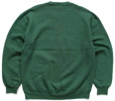 画像2: 90s USA製 RUSSELLラッセル U OF A アップリケ 前V スウェット 緑 L (2)