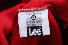 画像5: 90s USA製 Leeリー RED BARONS ベースボール ひび割れプリント スウェットパーカー 濃赤 XL★フーディー (5)