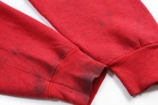 画像6: 80s USA製 Nestle ロゴ ひび割れプリント スウェット ボロ 赤 XXL★特大 (6)