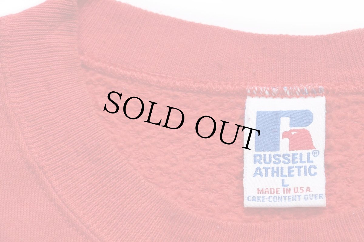 画像4: 90s USA製 RUSSELLラッセル JOHNSTONS TOYOTA トヨタ 前V スウェット 赤 L (4)