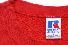画像4: 90s USA製 RUSSELLラッセル JOHNSTONS TOYOTA トヨタ 前V スウェット 赤 L (4)