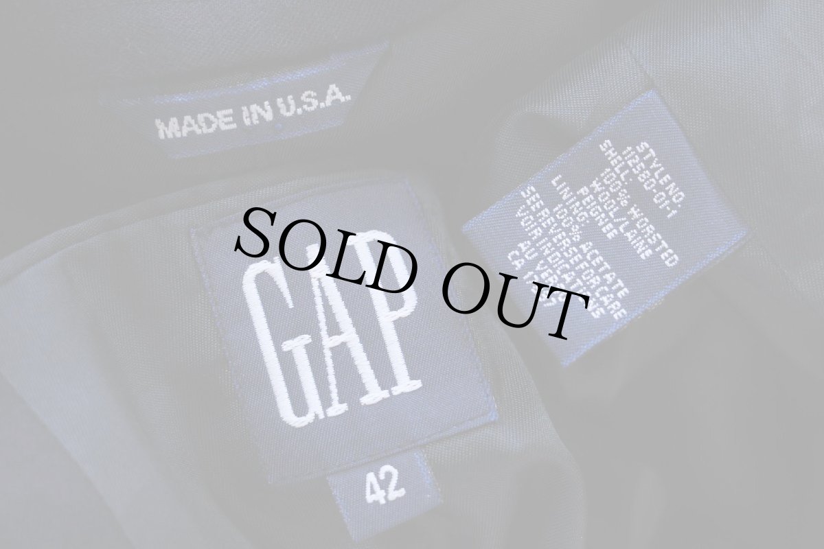 画像4: 90s USA製 GAPギャップ ダブルブレスト ウーステッド ウール テーラードジャケット 紺ブレ 42★ブレザー (4)