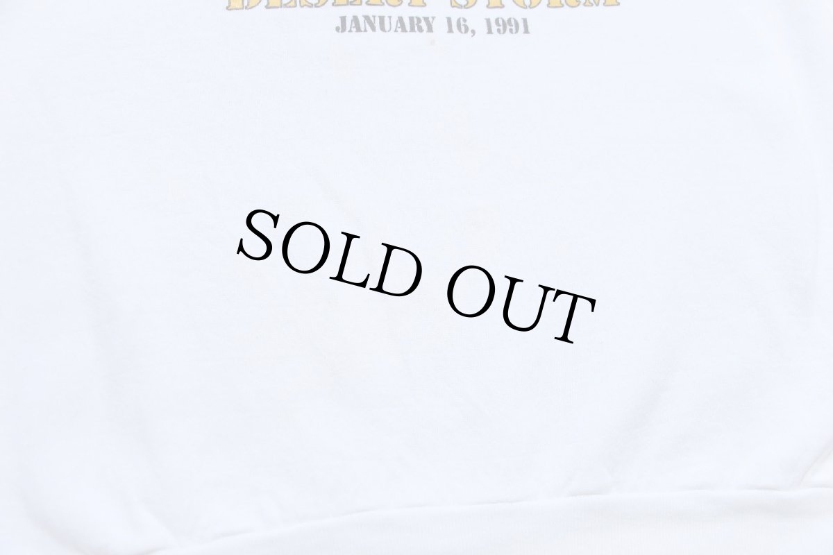 画像7: 90s OPERATION DESERT STORM USMC ブルドッグ マスコット 両面プリント スウェット 白 (7)