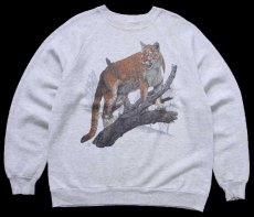 画像1: 80s USA製 JERZEES パンサー アート スウェット オートミール XL★RUSSELLラッセル (1)