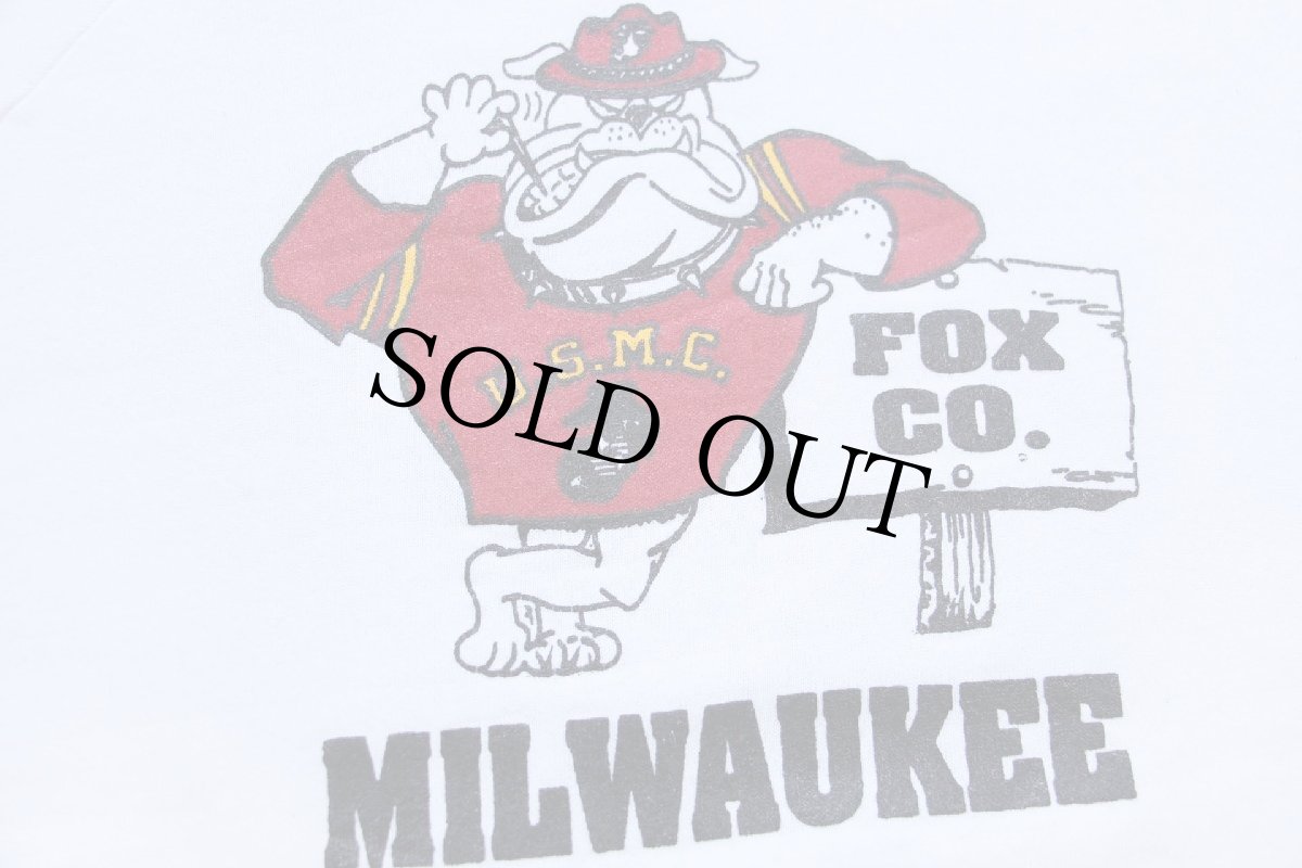 画像3: 90s OPERATION DESERT STORM USMC ブルドッグ マスコット 両面プリント スウェット 白 (3)