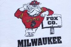 画像3: 90s OPERATION DESERT STORM USMC ブルドッグ マスコット 両面プリント スウェット 白 (3)