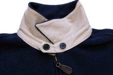 画像4: 90s USA製 ポロ ラルフローレン チンスト付き ワンポイント フリースジャケット 紺 M (4)