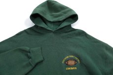 画像3: 90s RUSSELLラッセル STRATHCONA COUNTY FOOTBALL ESKIMOS アメフト刺繍 スウェットパーカー 緑 フェード XXL★特大 フーディー (3)