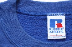画像4: 90s USA製 RUSSELLラッセル FLORIDA 前V スウェット 青 L (4)