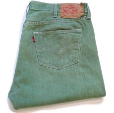 画像1: Levi'sリーバイス 501 ペンキ飛び 先染め カラーデニムパンツ 緑 W42★SDP3398 (1)