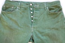 画像4: Levi'sリーバイス 501 ペンキ飛び 先染め カラーデニムパンツ 緑 W42★SDP3398 (4)