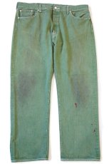 画像2: Levi'sリーバイス 501 ペンキ飛び 先染め カラーデニムパンツ 緑 W42★SDP3398 (2)