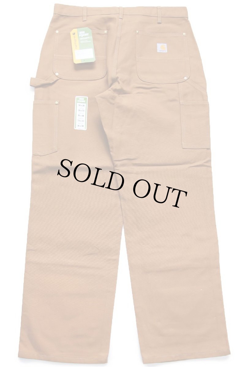 画像3: 新品★carharttカーハート ダブルニー ダック地 ペインターパンツ 茶 W36 L30 (3)