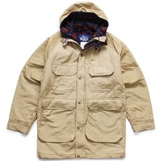 画像1: 80s USA製 Woolrichウールリッチ タータンチェック ウールライナー マウンテンパーカー タン S (1)