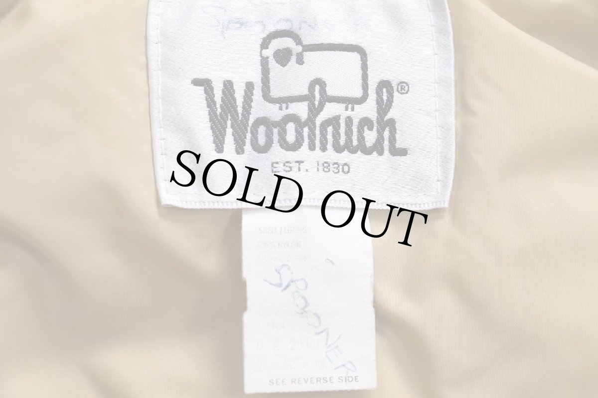 画像4: 70s USA製 Woolrichウールリッチ ツートン ヨーク切り替え ナイロン ダウンベスト 茶×ベージュ M (4)