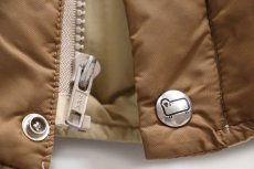 画像6: 70s USA製 Woolrichウールリッチ ツートン ヨーク切り替え ナイロン ダウンベスト 茶×ベージュ M (6)