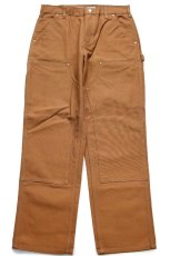 画像2: 新品★carharttカーハート ダブルニー ダック地 ペインターパンツ 茶 W34 L30 (2)