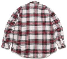 画像2: 90s USA製 L.L.Bean タータンチェック コットン ライトネルシャツ L (2)