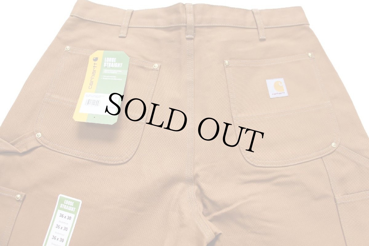 画像5: 新品★carharttカーハート ダブルニー ダック地 ペインターパンツ 茶 W36 L30 (5)