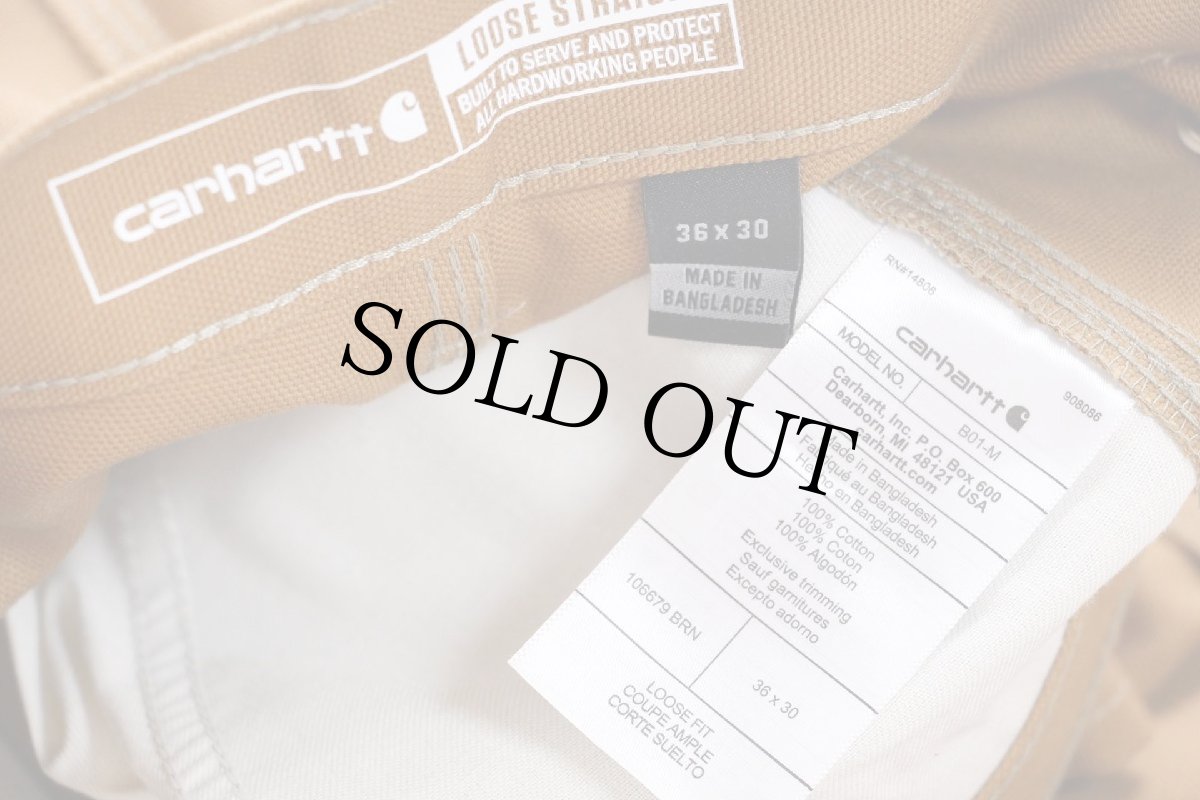 画像6: 新品★carharttカーハート ダブルニー ダック地 ペインターパンツ 茶 W36 L30 (6)