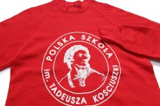 画像3: 90s USA製 POLSKA SZKOLA TADEUSZA KOSCIUSZKI スウェット 赤 M★偉人 (3)