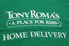 画像4: 80s USA製 TONY ROMA'S 両面プリント スウェット 緑 S (4)