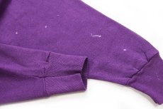 画像7: 80s USA製 BALDWINSVILLE theatre guild ツーフェイス ひび割れプリント ペンキ飛び スウェット 紫 XL (7)