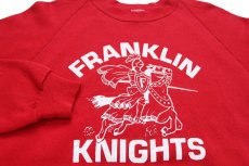 画像3: 80s USA製 FRANKLIN KNIGHTS ナイト スウェット 赤 XL★RUSSELLラッセル (3)
