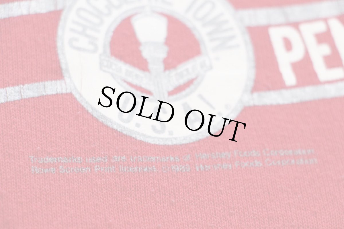 画像4: 80s USA製 HERSHEY'Sハーシーズ チョコレート ロゴ CHOCOLATE TOWN PENNSYLVANIA スウェット 赤 L★RUSSELLラッセル (4)