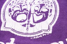 画像4: 80s USA製 BALDWINSVILLE theatre guild ツーフェイス ひび割れプリント ペンキ飛び スウェット 紫 XL (4)