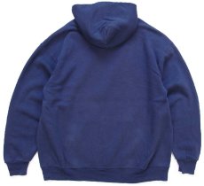 画像2: 90s メキシコ製 RUSSELLラッセル MARK MORRIS BASKETBALL ライオン ひび割れプリント スウェットパーカー 紺 XXL★特大 フーディー (2)