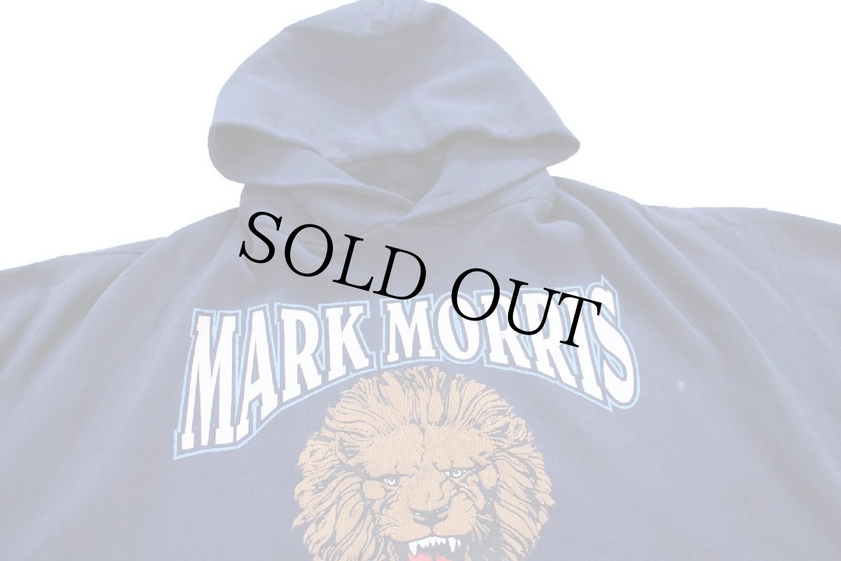 画像3: 90s メキシコ製 RUSSELLラッセル MARK MORRIS BASKETBALL ライオン ひび割れプリント スウェットパーカー 紺 XXL★特大 フーディー (3)