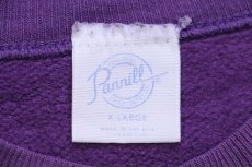 画像5: 80s USA製 BALDWINSVILLE theatre guild ツーフェイス ひび割れプリント ペンキ飛び スウェット 紫 XL (5)