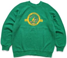 画像1: 80s USA製 ALL AMERICAN CAMPER キャンプ スウェット 緑 L (1)