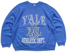 画像1: 80s YALE ATHLETIC DEPT. スウェット 青 (1)