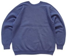 画像2: 90s USA製 HOYA BASKETBALL ブルドッグ マスコット ひび割れプリント スウェット 薄紺 XL (2)