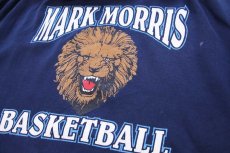 画像4: 90s メキシコ製 RUSSELLラッセル MARK MORRIS BASKETBALL ライオン ひび割れプリント スウェットパーカー 紺 XXL★特大 フーディー (4)