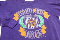 画像3: 80s USA製 LOGO7 LOUISIANA STATE TIGERS タイガー スウェット 薄紫 L (3)