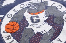 画像4: 90s USA製 HOYA BASKETBALL ブルドッグ マスコット ひび割れプリント スウェット 薄紺 XL (4)