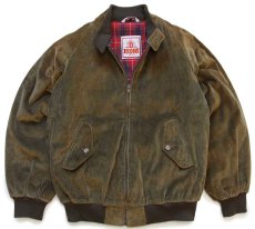 画像1: 90s 英国製 BARACUTAバラクータ brisbane moss G9 タータンチェック キルティングライナー 太畝コーデュロイ ハリントンジャケット 38 (1)