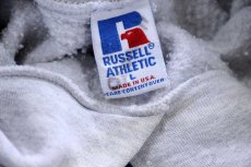 画像4: 90s USA製 RUSSELLラッセル GORMAN BASEBALL ベースボール ペンキ飛び スウェットパーカー 杢ライトグレー L★フーディー (4)