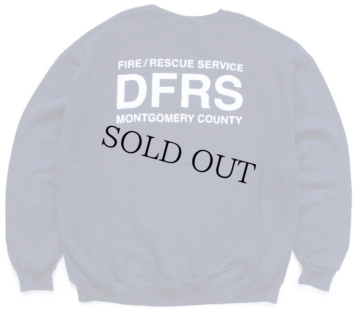 画像2: 90s メキシコ製 RUSSELLラッセル MONTGOMERY COUNTY MARYLAND FIRE&RESCUE DFRS 両面プリント 前V スウェット 紺 XXL★特大 (2)