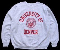 画像1: 90s メキシコ製 Championチャンピオン UNIVERSITY OF DENVER スウェット 杢ライトグレー L (1)