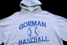 画像3: 90s USA製 RUSSELLラッセル GORMAN BASEBALL ベースボール ペンキ飛び スウェットパーカー 杢ライトグレー L★フーディー (3)